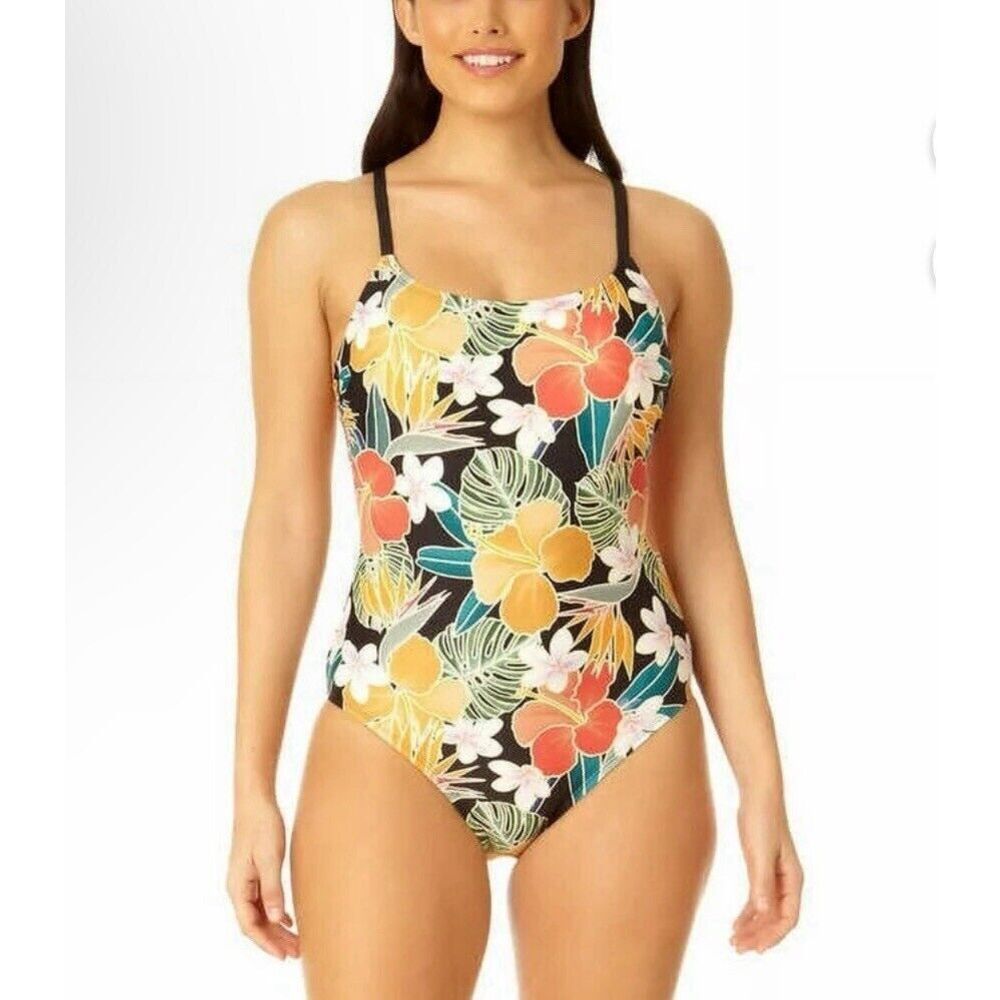 Hurley Floral One Piece Swim Suit - Size 2XL - Multicolored